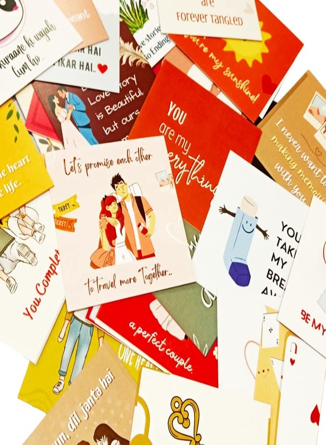 Craftolive 50 Pieces Romantic Theme Notes Greeting Cards to Express Love, Perfect for Anniversary Gift, Valentines Day, Marriage Proposal, Pre-wedding Photoshoot, Romantic Love Cards - Image 3